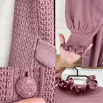 Liseuses Poggi 1973 virgin wool dusty pink Robe dress size large Photo 8