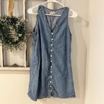 Madewell Denim Button-Front Sleeveless Easy Dress in Haslett Wash Size S Photo 3