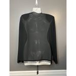 Vintage Cardigan Women's Size 16 Mesh Tasseled Sheer Back Fringed Lightweight Black Photo 4