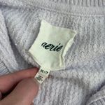 Aerie light pastel purple waffle knit collared oversized cozy sweater Photo 2