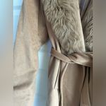 Sofia Cashmere Belted Genuine Shearling Trim Coat NWT 14 Tan Photo 6