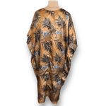 Vintage 90s Simply Basic Zebra Safari Print Orange Caftan Sleepwear Maxi Dress Size L Photo 6