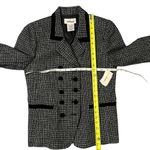 Worthington NWT Vintage  Tweed Blazer Jacket Black Velvet Houndstooth Size 4 Photo 5