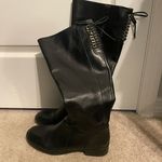 Antonio Melani  Knee High Black Leather Boots Size 8 Cute lace up & bow details Photo 0