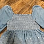 American Eagle Smocked Square Neck Babydoll Top Blue Size S Photo 5