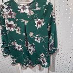 West Kei  Emerald Green Floral Print V Neck Dolman Sleeve Blouse MP Photo 6