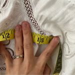 Michael Kors WHITE Floral Embroidered Hemp Eyelet Lace Scallop Mini Dress 0 Photo 6