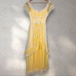 Vtg Lorrie‎ Deb Romantic Dress Gunne Sax Renaissance Coquette Fairy Fits Sz 2/4 Yellow Photo 3