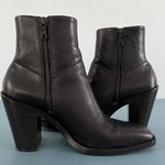 Rag and Bone Axel Black Leather Square Toe Ankle Boots Photo 4