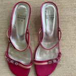 Stuart Weitzman Pink Embellished Sandals Kitten Heels, Size 8.5M Photo 0