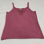 Faded Glory  Beaded / Crochet Sleeveless Pink Tank Camisole Top NWOT Sz L Large Photo 0