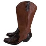 Coldwater Creek ‎ Vintage Brown Tooled Leather Cowboy Boots Women's Size 10 M Photo 3