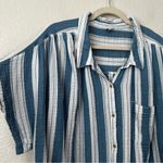 Old Navy  Blue White Striped Relaxed Buttom Down Shirt, Size 2X Photo 3