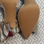 A New Day Silver Rhinestone Heels in Mid- Height Stiletto w/ Ankle Strap Photo 3