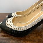 Ivanka Trump Candice Black and White Peep Toe 3.5" Pump Size 8 Photo 5