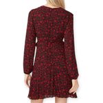 EXPRESS | NWT | XL | Floral Red Rose Ruffle Front Pleated V-Neck Valentine Dress Photo 2