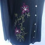 Valerie Stevens  Silk Sweater w Embroidered Flowers Photo 2