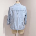 Denim & Co . Women's Blue Snakeskin Print Stretch Denim Jean Jacket Size L Photo 1