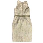 Carmen Marc Valvo  Brocade Dress Cream Gold Photo 1