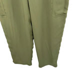 Theory Green Cropped Straight Fit Cargo Utility Silk Pants Size Small Photo 4
