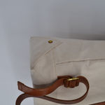 Madewell  The Charleston Backpack in Beige Vintage Canvas Italian Leather Trim Photo 5