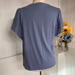 Gap Blue Crew Neck Lace Short Sleeve Top Photo 3