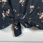 Buffalo David Bitton  Black Raglan Bohemian Floral Tie Front Soze XXL GUC #5987 Photo 3