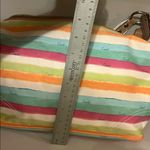 Coach Hampton watercolor Orange and Green Shoulder Bag Vibrant Stripes Photo 7