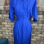 shirt dress royal blue wide belt 1980 Photo 1