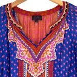Hale Bob Beaded Purple Silk Paisley Print Peasant Top Size XS Rich Hippie Boho Photo 2