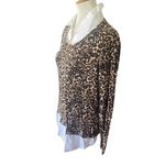 Faded Glory  Animal Print Full Collar Lightweight Long Sleeve Blouse Size Large-E Photo 7