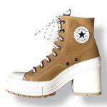Converse Chuck 70 De Luxe Block Heel Sneakers Tan White Lace Up Size 10.5 Unworn Photo 9