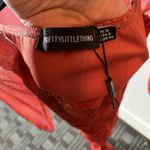 Pretty Little Thing  Orange Croc Mesh Bardot Ruched Jumpsuit Size 8 EUC Photo 14