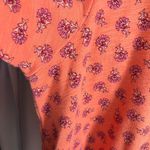 J Jill Pima Slub Elbow Sleeve Tee XL Coral Floral Print Cotton‎ Top Classic Orange Photo 8