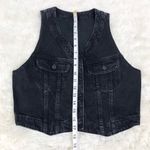EDWIN Women’s Black Denim‎ Button Front Biker Vest Motorcycle Western Size Small Photo 6