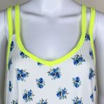 White Birch White‎ Birch White Floral Scoop Neck Cami w Neon Trim Photo 2
