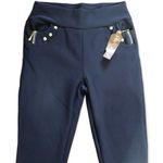 Y&F Navy Blue High Rise Rhinestone Fleece Leggings Photo 1