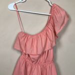 Free People Women’s Lovers Lane Peach Pink One Shoulder Fit and Flare Mini Dress Photo 2
