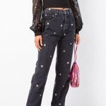 Reformation  Cynthia High Relaxed Black Daisy Jeans Photo 1