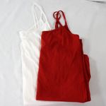 Forever 21 Set of 2 Cami Tank Tops Red and White Size Large Photo 1