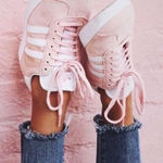 Adidas  Women's Neo Courtset Sneakers Dusty Pink White Soft Size 7.5 Fashion EUC Photo 0