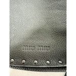 Miu Miu Pebble Leather Studded Flap Crossbody Shoulder Bag Black with Dust Cover Photo 10