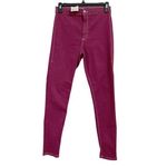 Topshop NWT Moto JONI Berry Purple High Waisted Jeans Size 28 x 30 Photo 2
