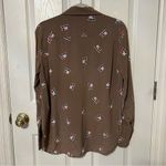 Equipment Button Down Top Shirt 100% Silk Brown Printed Womens Size Small NEW Photo 2