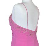 Vintage 90s Y2K Pink Whimsical Beaded Sequin Flower Prom Dress XL Fairycore Glam Photo 8