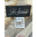 La Femme  Champagne Beaded Off Shoulder Ruched Satin Mermaid Gown Dress 6 = S Photo 8