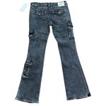 True Religion  Becca Low Rise Bootcut Cargo Jeans Black Wash Size 29 Photo 1