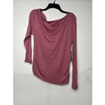 Worthington  Womens Asymmetrical Neck Long Sleeve Blouse Light Pink Size Large Photo 9