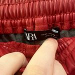 ZARA Red Faux Leather Pants Photo 2