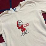 Disney Vintage  fleece cream Grumpy elf Fa-La-la yourself! Crewneck sweater cozy Photo 1